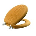 Chesterfield Leather Standard Round Natural Oak Veneer Toilet Seat, 16.5 in. CH2595796